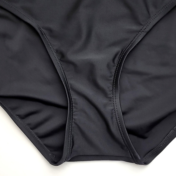 Christina  Women's Black Swim Bikini Bottom Foldover Hem Size 18 - Picture 6 of 11